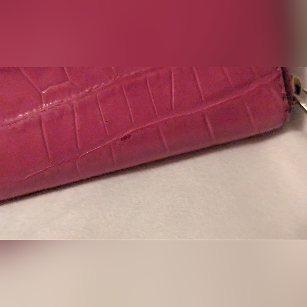 Michael Kors Pink Croc-Embossed Zip Wallet - Picture 10 of 16